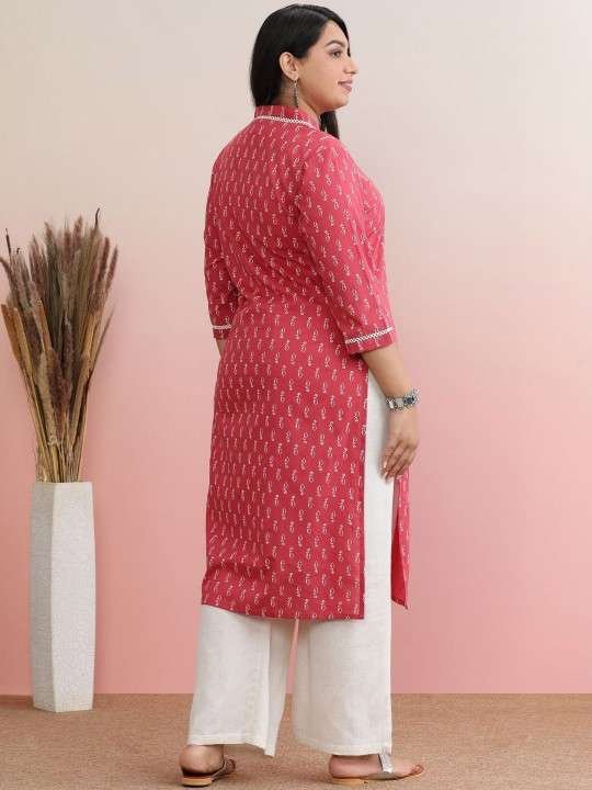 Women's Rayon Printed Straight Kurti With Pant Set - Image 7